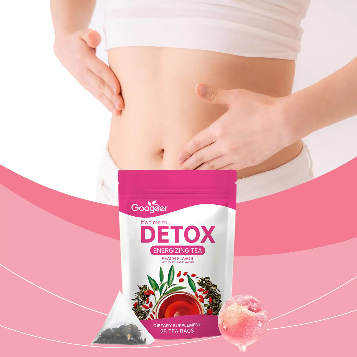 Googeer 28pcs Herbal Detox Tea Abdomen Relieve Detoxification Health Care Fat Burning Shaping Curves Herbal Weight Loss Tea