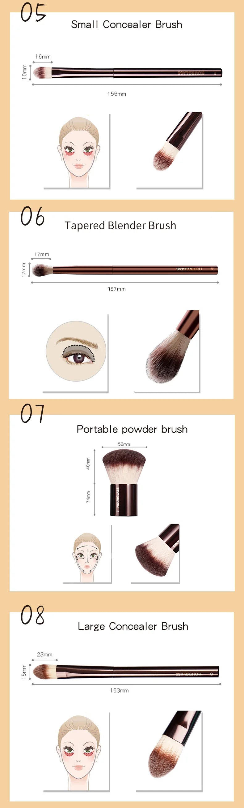 Hourglass Makeup Brushes Set — Full Face Collection