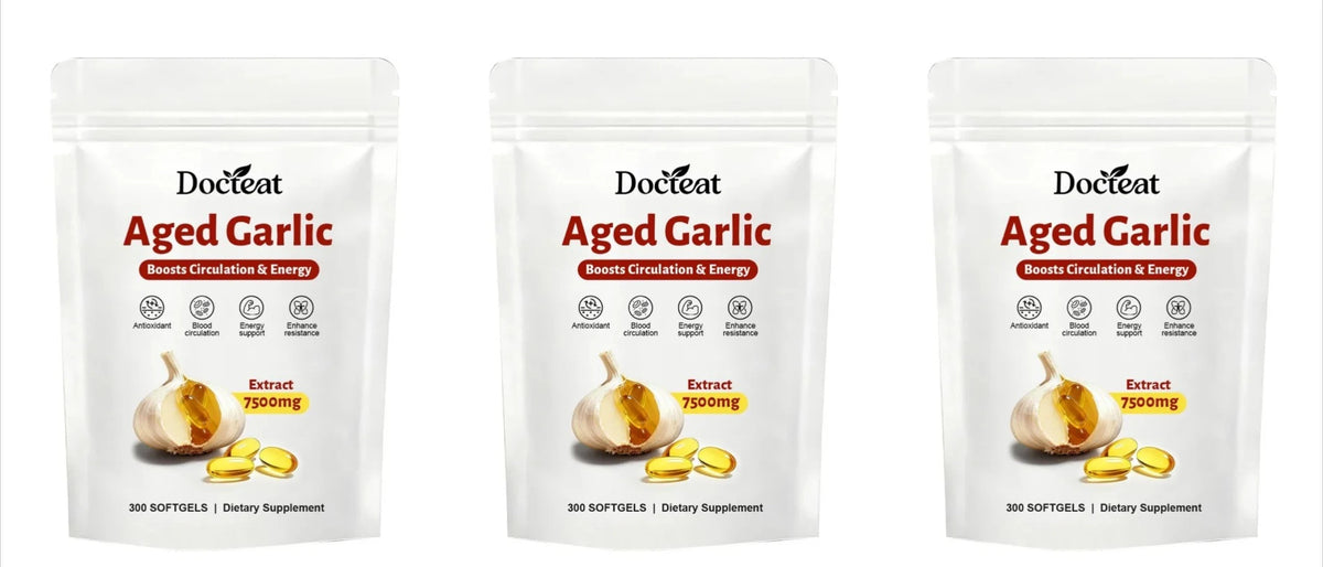 Docteat Aged Garlic Extract 7500mg Antioxidant Support for Daily Wellness 300 Softgels Overall Wellness for Adults Non-GMO