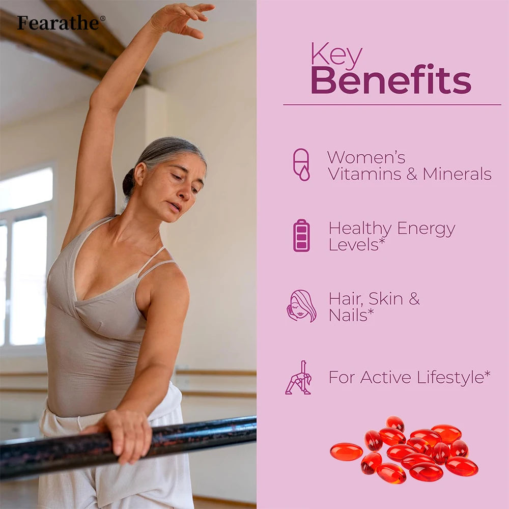 Women's Daily Multi Capsules - Antioxidant, Daily Multivitamin To Support Energy and Immune Health - 120 Capsules
