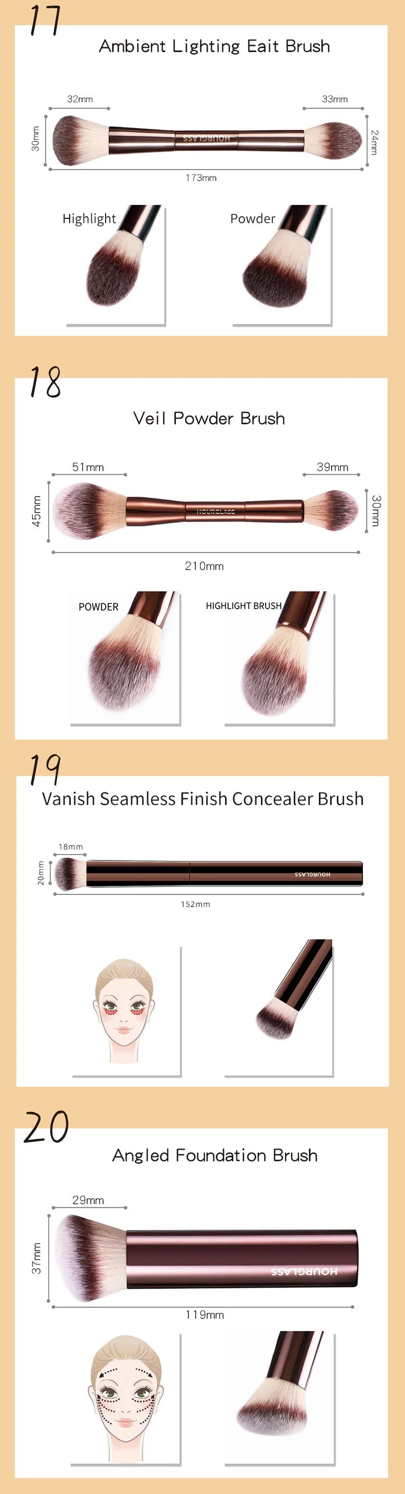 Hourglass Makeup Brushes Set — Full Face Collection