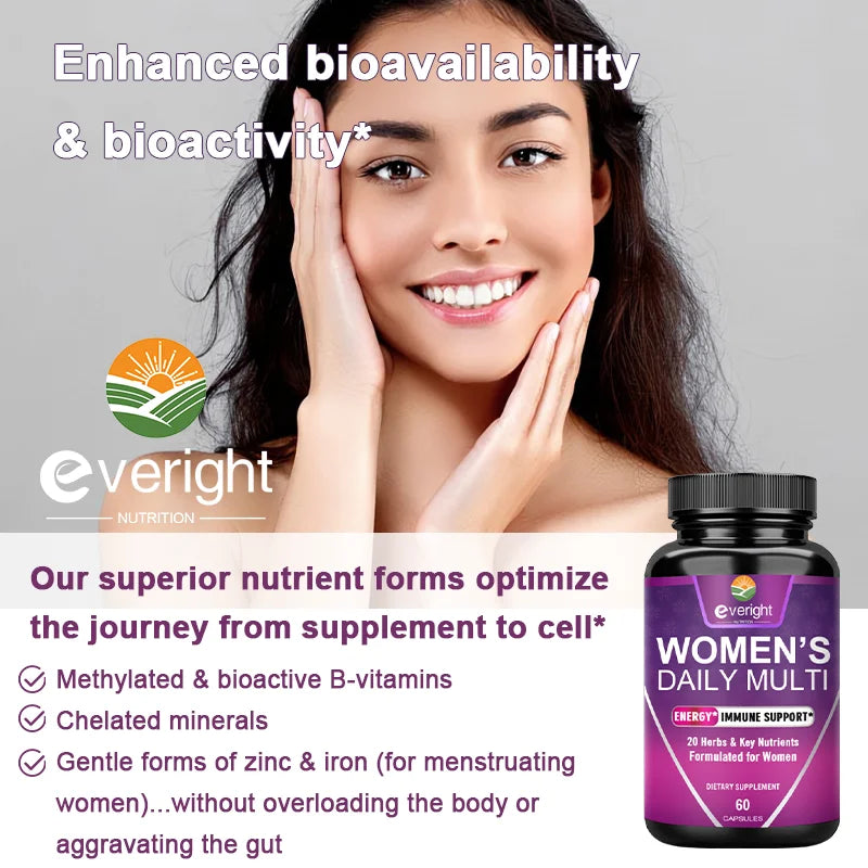 Multivitamin for Women: Supports Joints, Skin, Nails with Magnesium, Biotin, Calcium, Zinc, Selenium