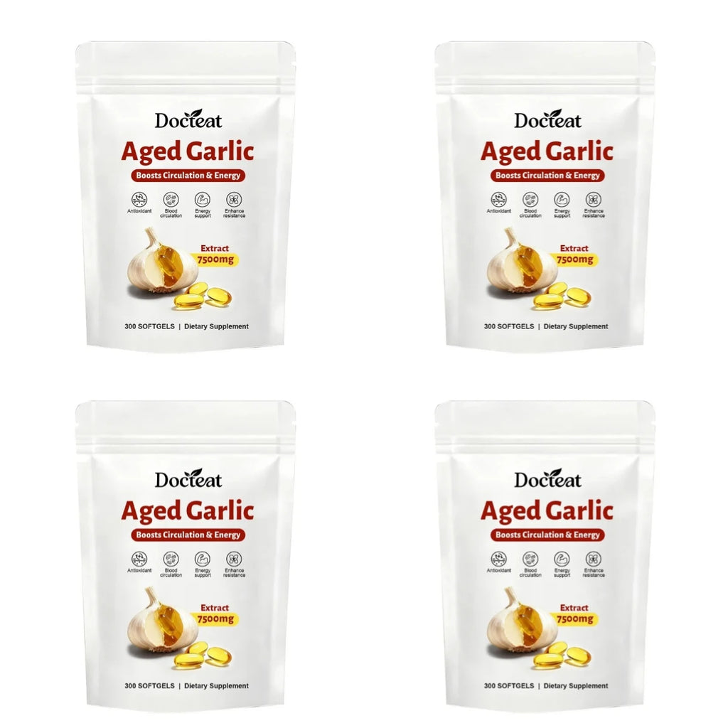 Docteat Aged Garlic Extract 7500mg Antioxidant Support for Daily Wellness 300 Softgels Overall Wellness for Adults Non-GMO