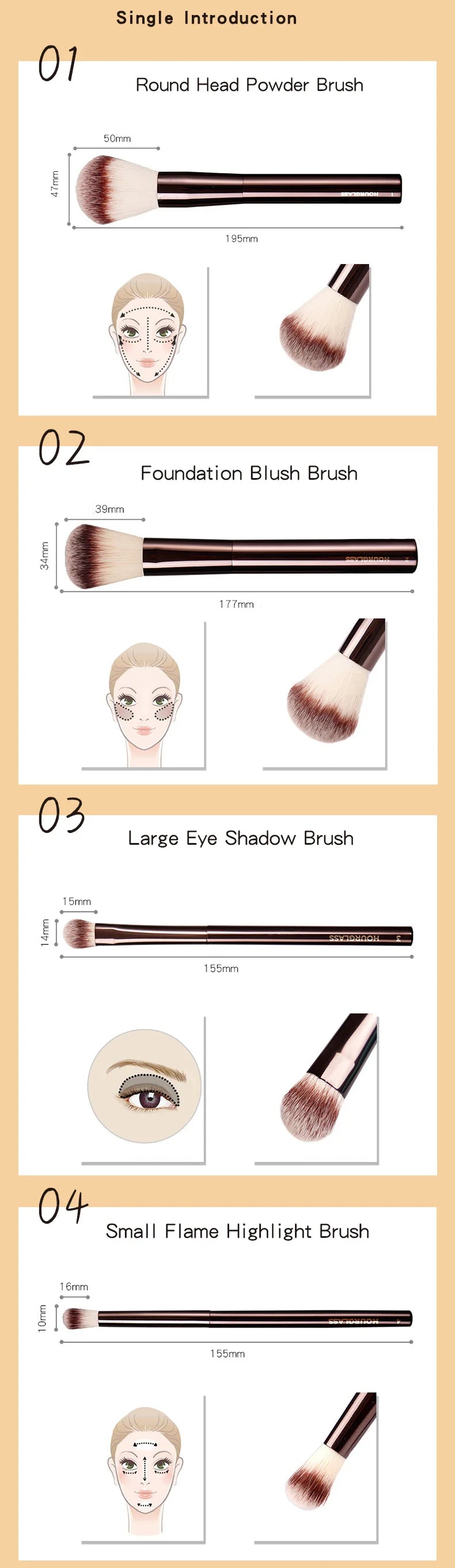 Hourglass Makeup Brushes Set — Full Face Collection