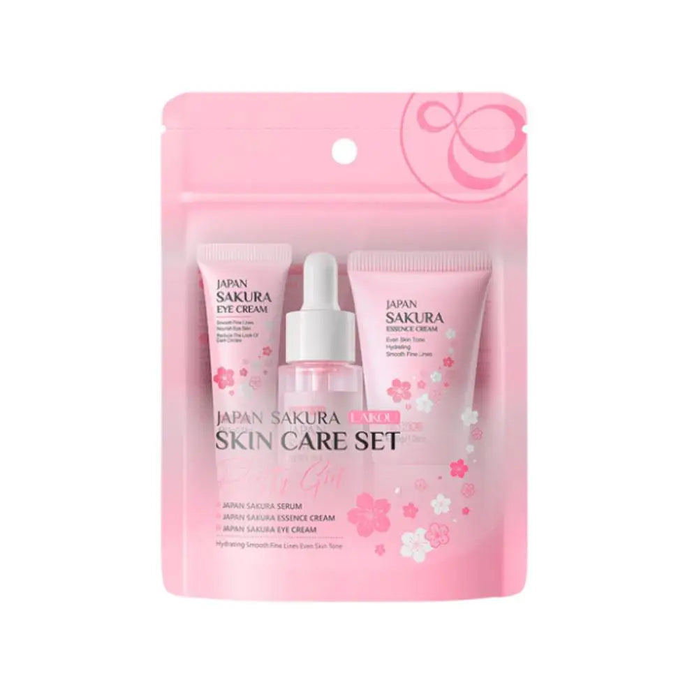 Sakura Skincare Gift Set — Cream, Serum, Toner, Cleanser & Sunscreen (3-5 Pcs)