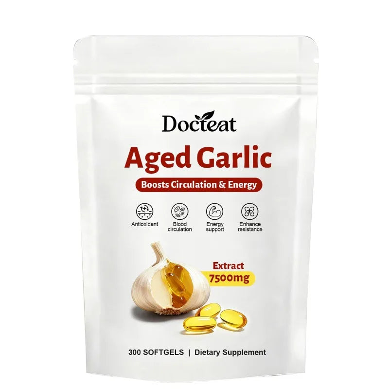 Docteat Aged Garlic Extract 7500mg Antioxidant Support for Daily Wellness 300 Softgels Overall Wellness for Adults Non-GMO