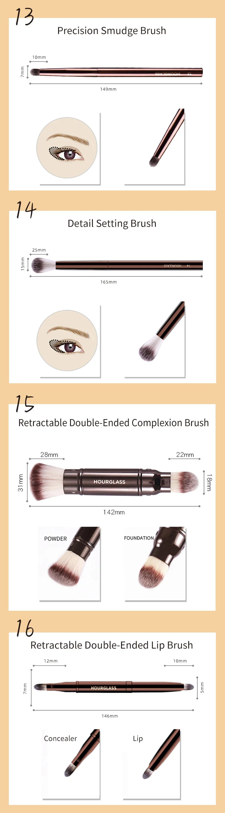 Hourglass Makeup Brushes Set — Full Face Collection