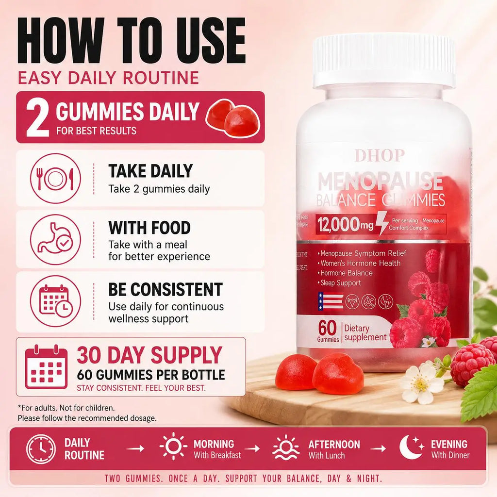 Googeer Menopause Balance Gummies with Hormonal Balance Support and Sleep Support, Black Cohosh, Lemon Balm Extract, 60 Gummies