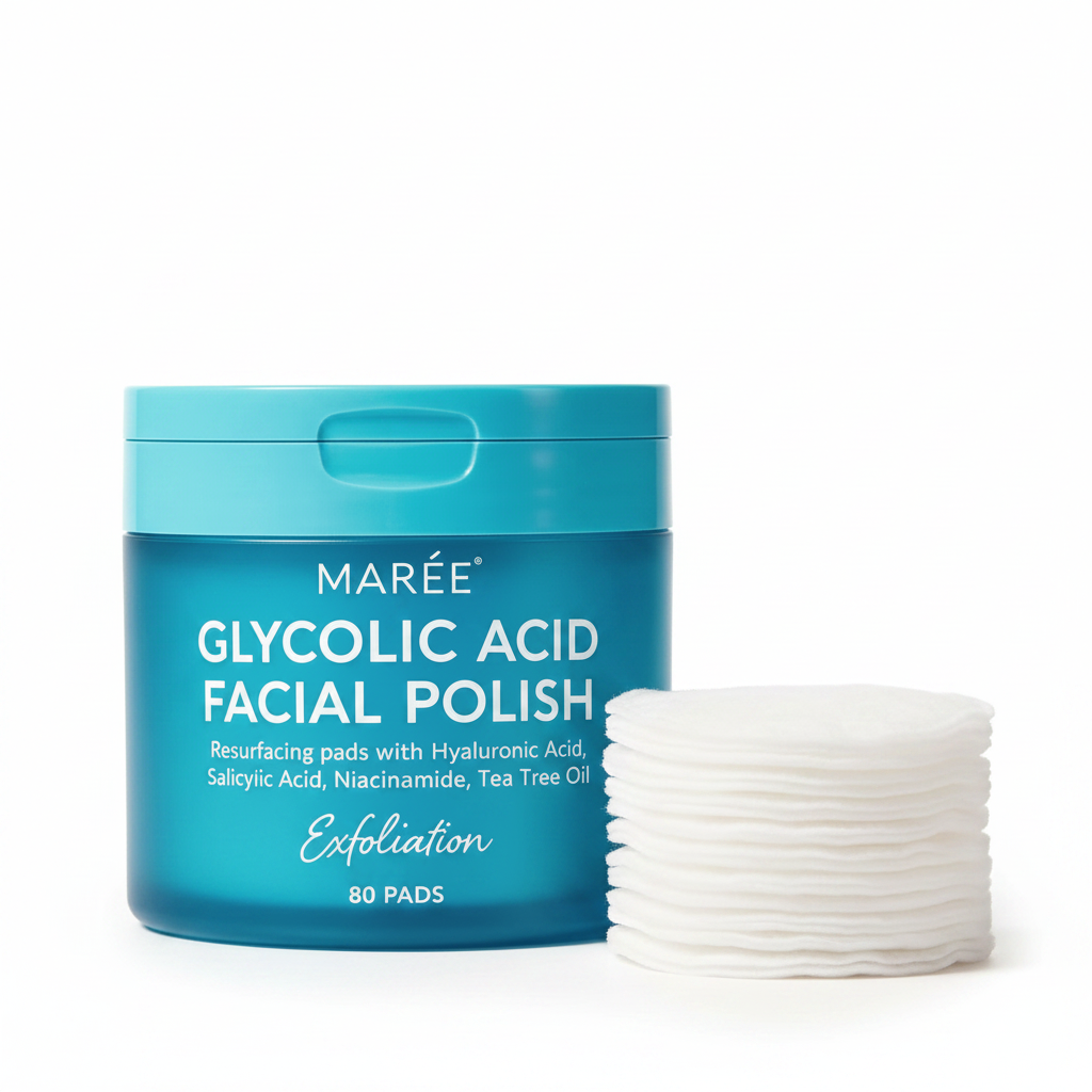 Maree Glycolic Acid Facial Polish 80 pads on white background